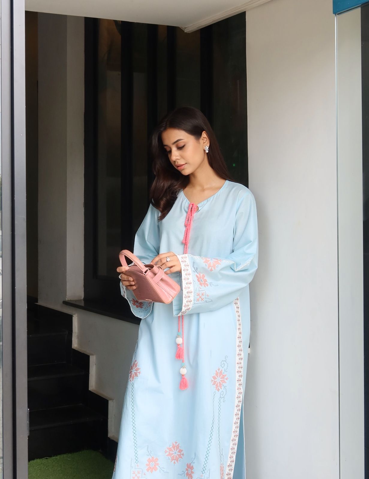 Camelia - Blue Embroidered Kurta