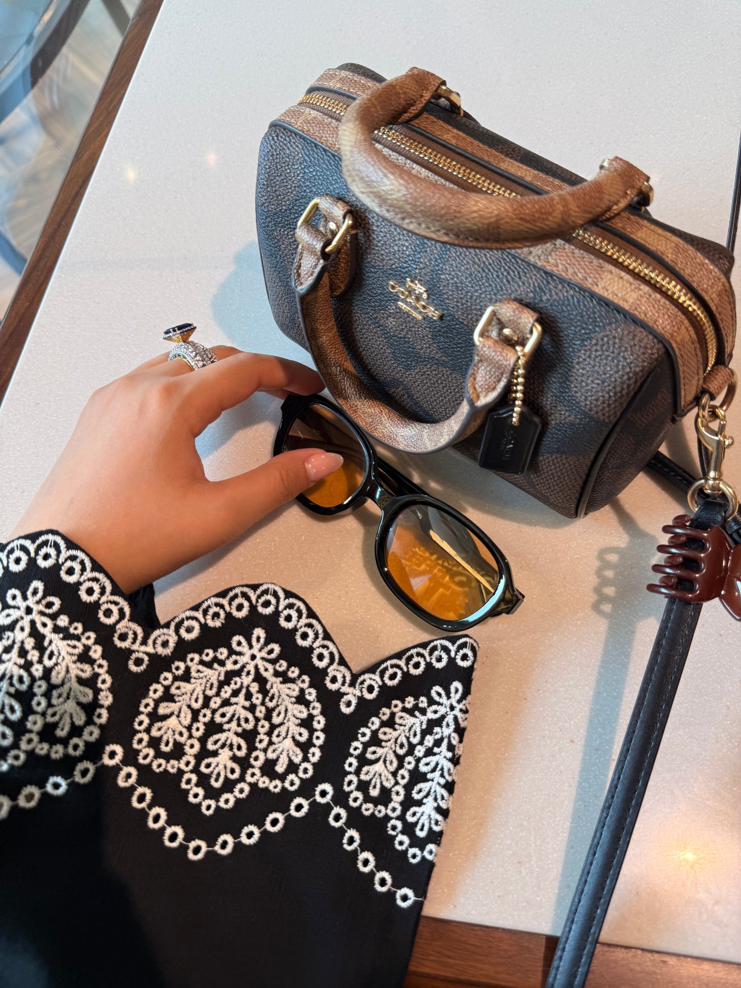 Ebon Fleur - Black Schiffli Suit