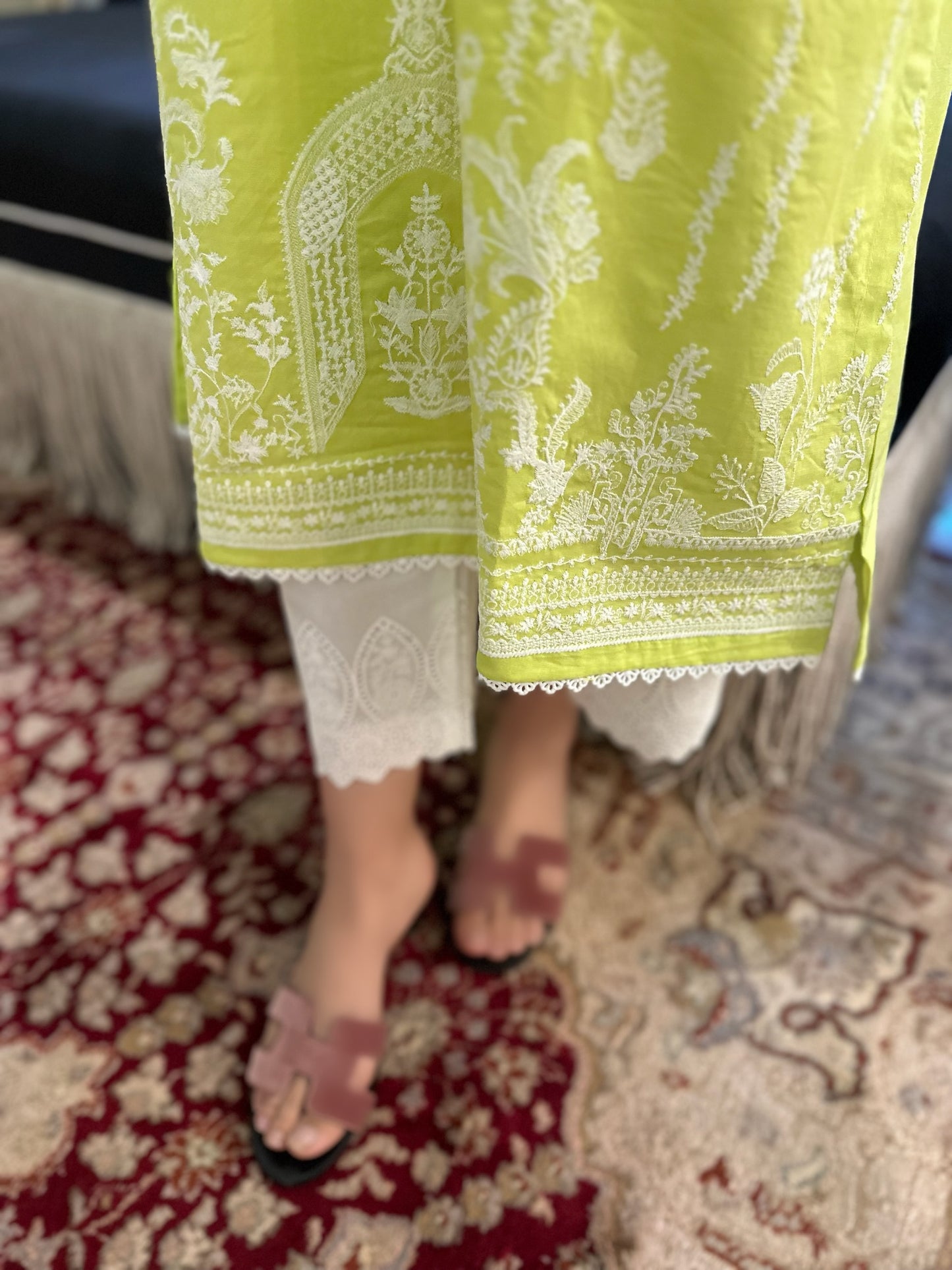 Tanacetum - Neon Embroidered Kurta