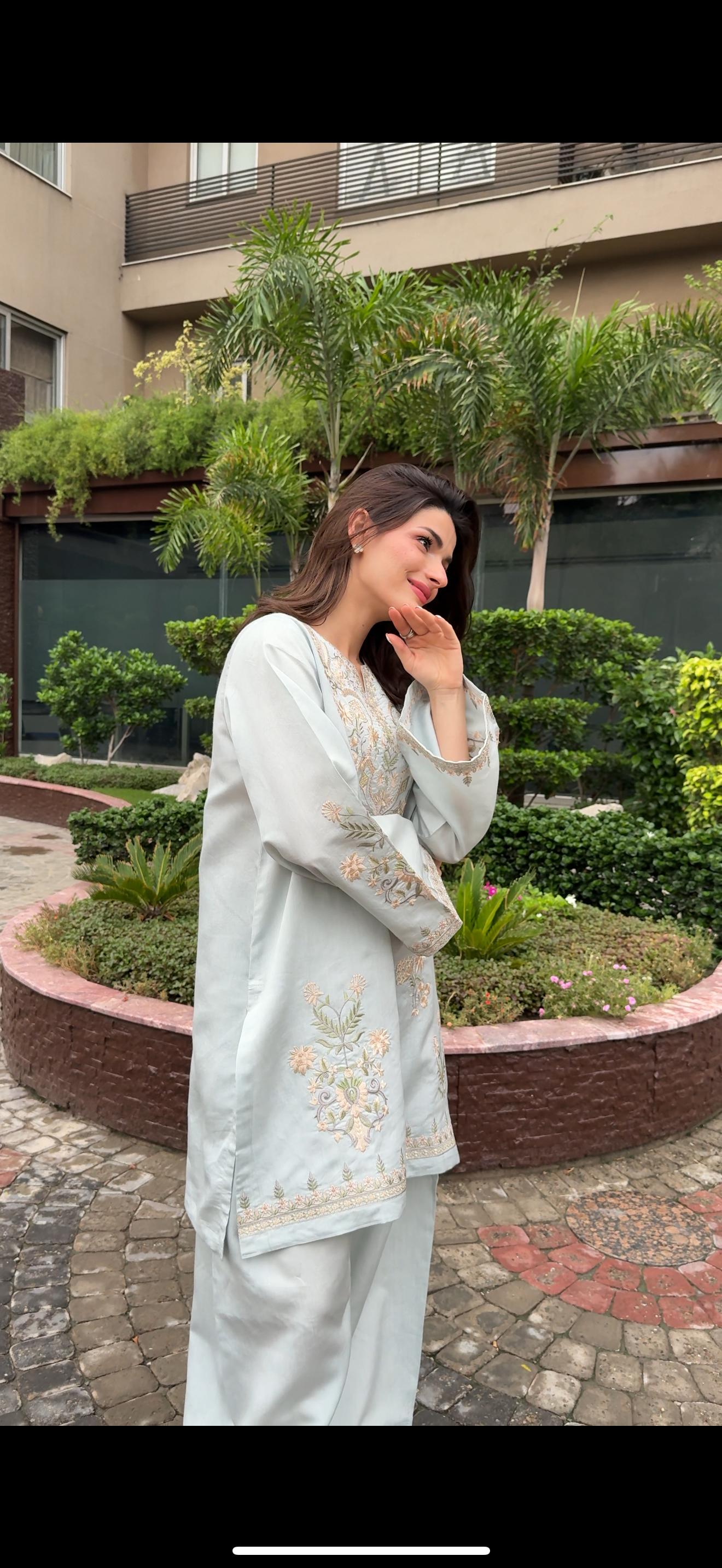 Blue Marage Embroidered CO-ORD Set
