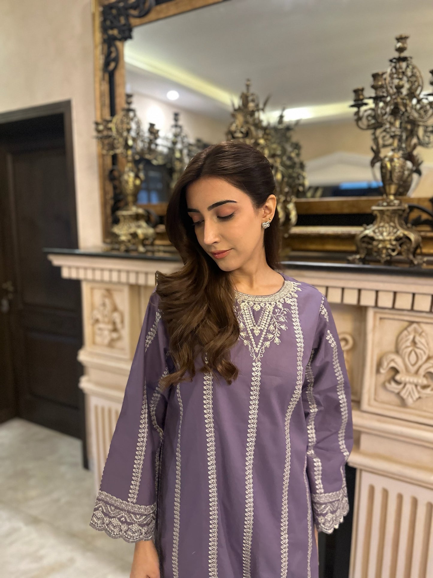 Indigo - Sweet Violet Embroidered CO-ORD SET