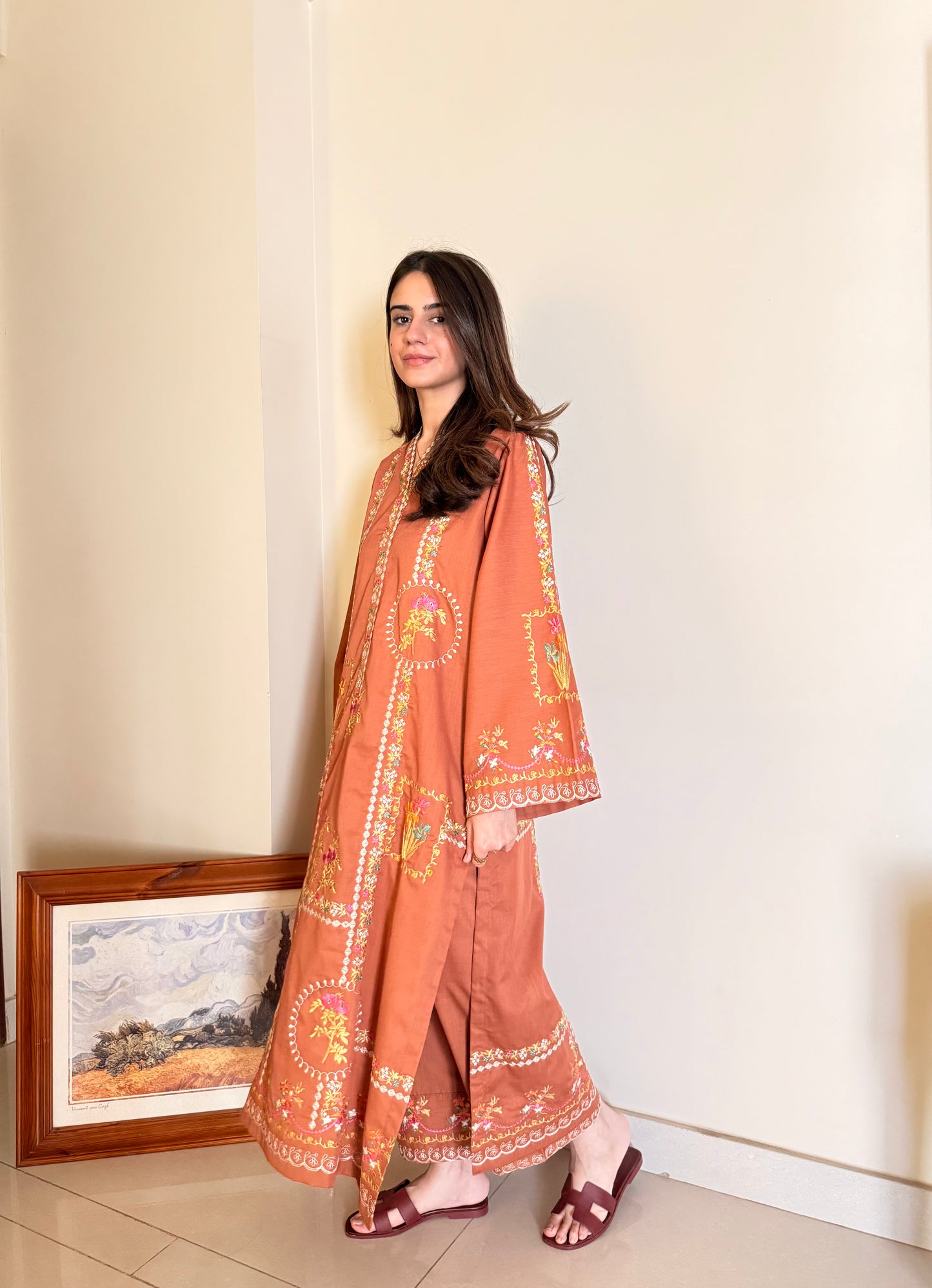 Rust Embroidered CO-ORD Set