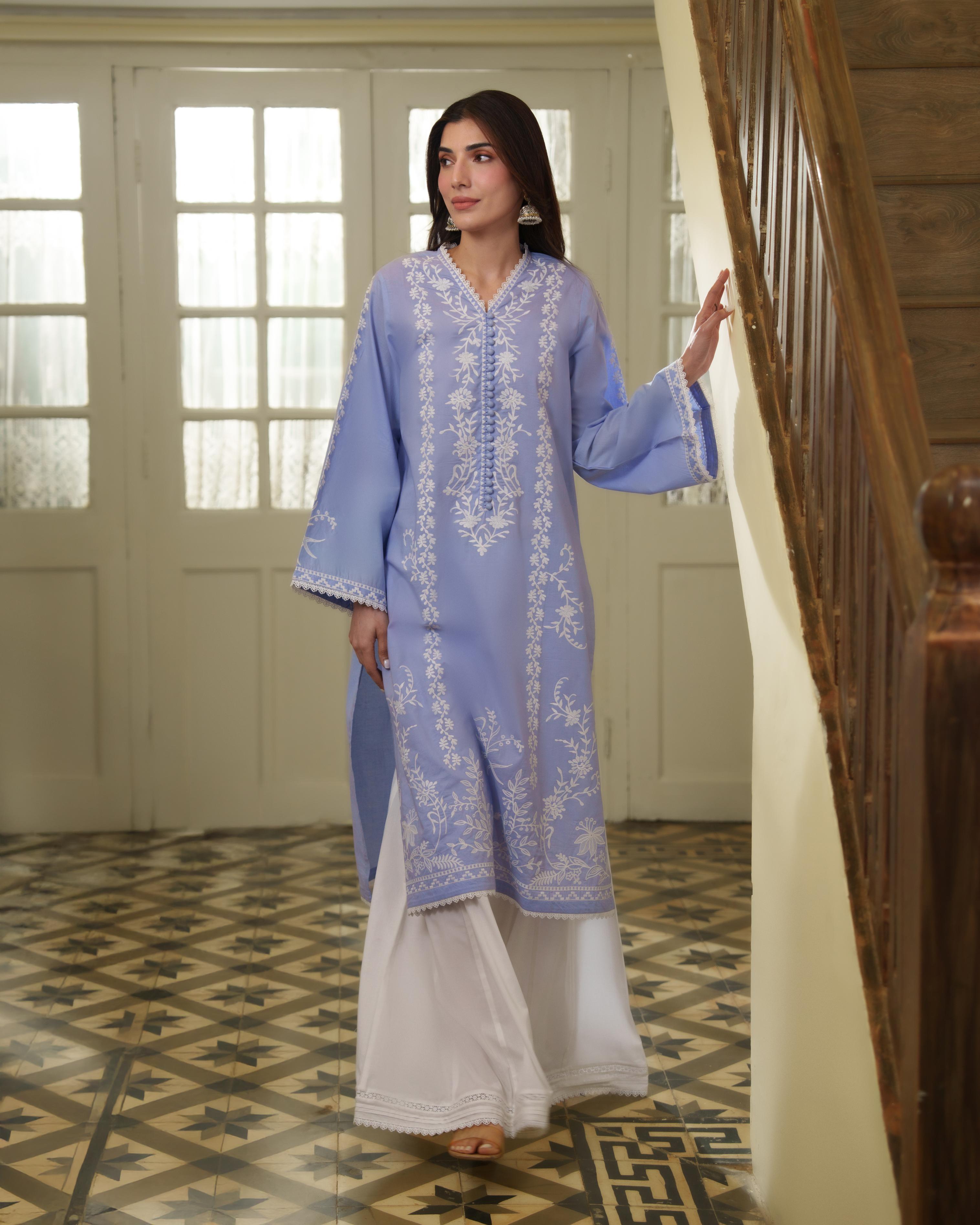 SEYA - Lilac Embroidered Kurta