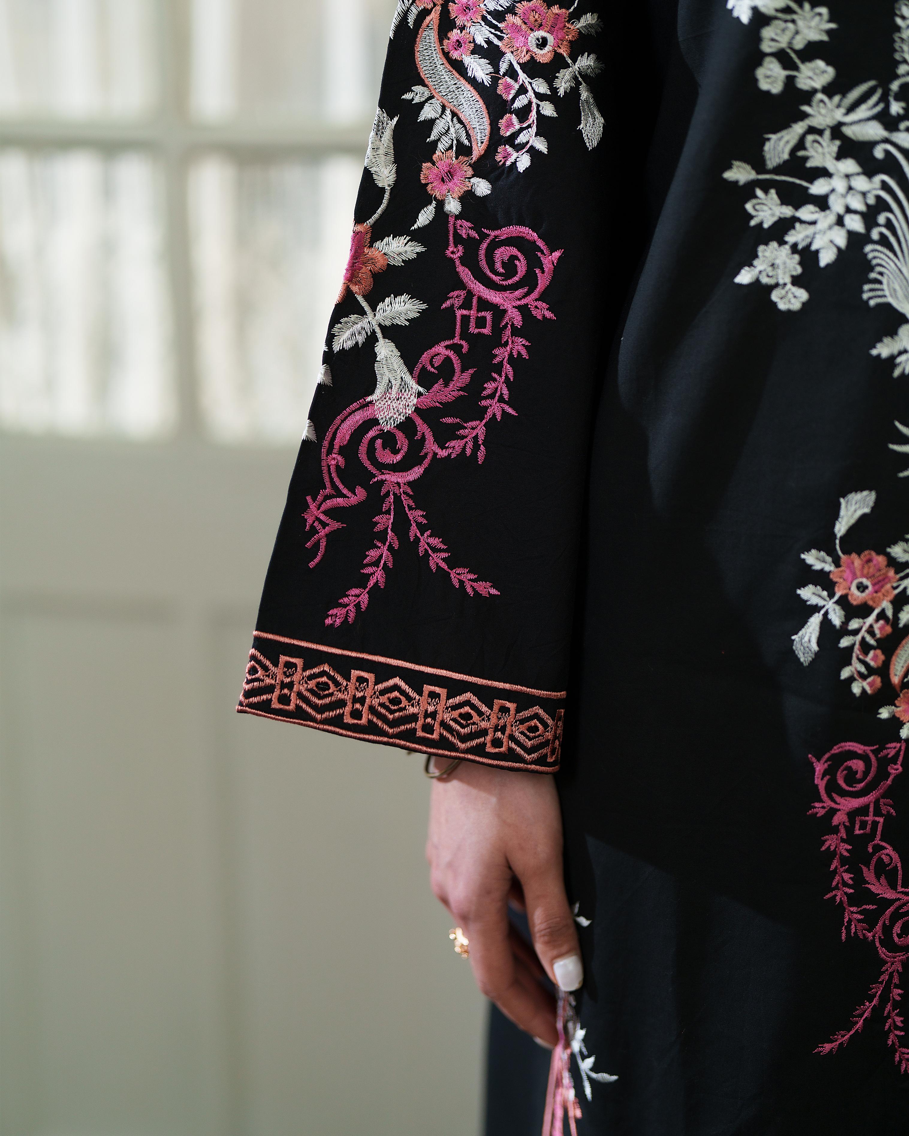 AZUR BLACK LUXURY EMBROIDERED LAWN 3PCS SET - READY TO WEAR