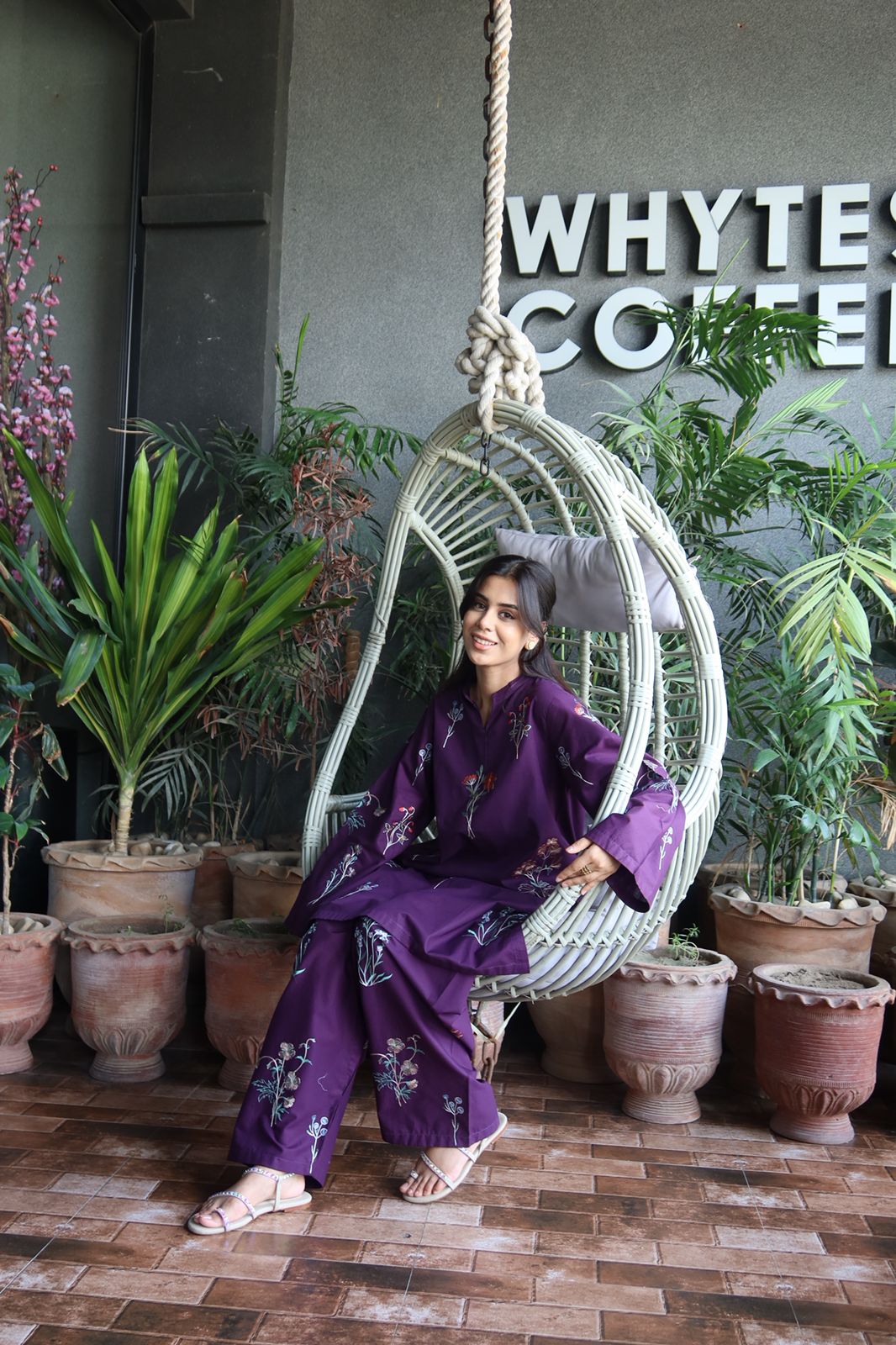 Zinnia - Purple Embroidered CO-ORD Set