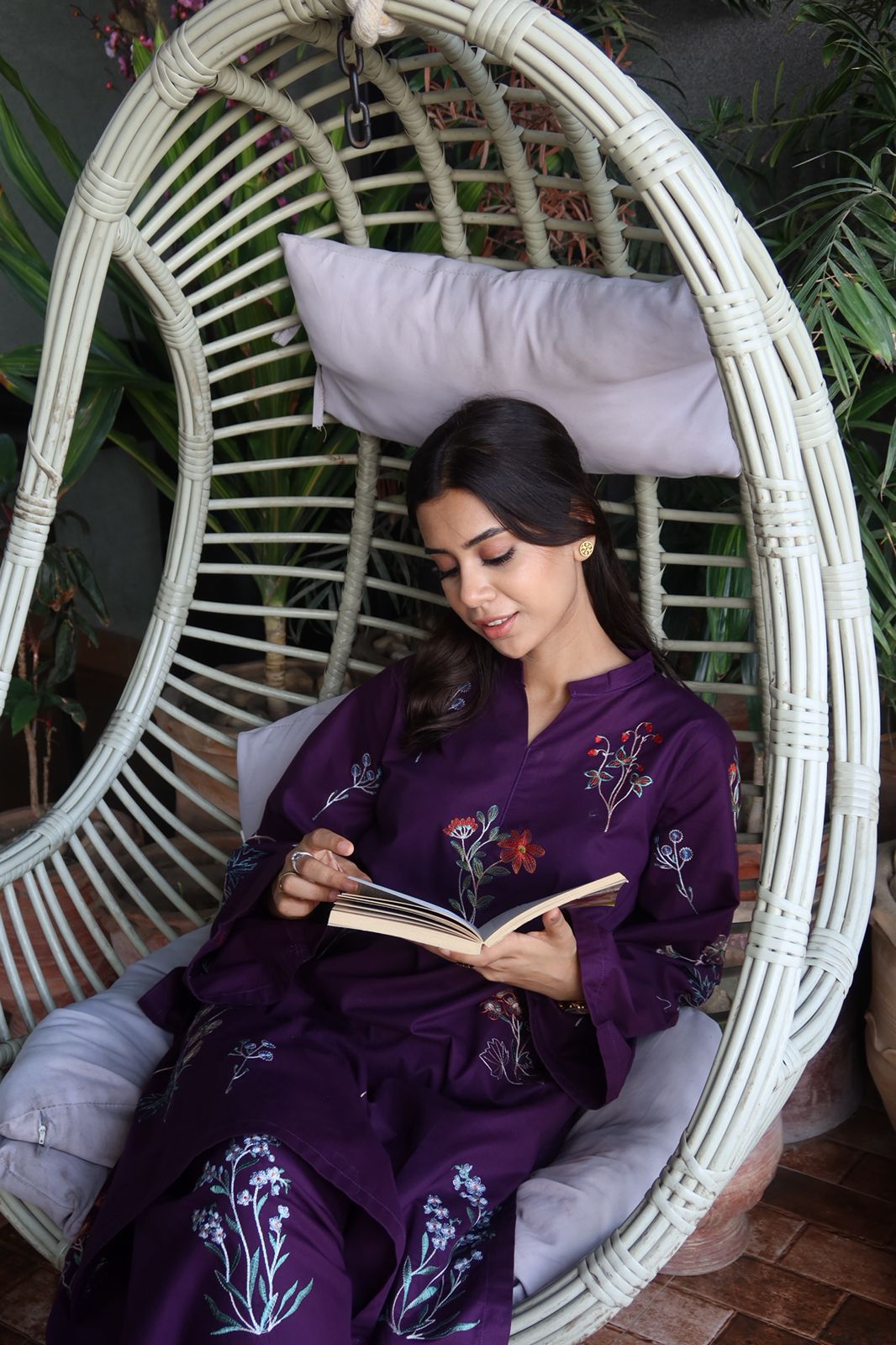 Zinnia - Purple Embroidered CO-ORD Set