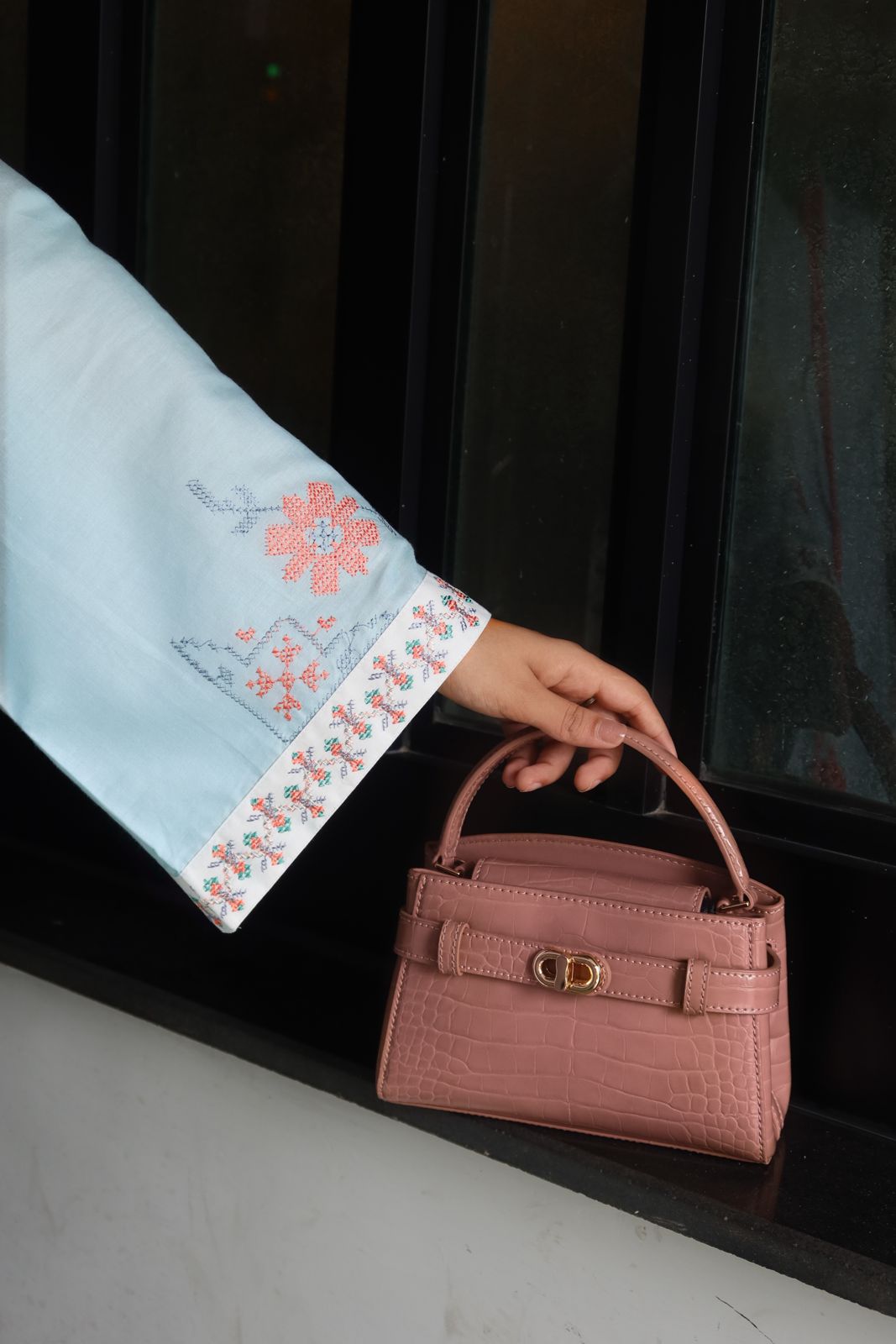 Camelia - Blue Embroidered Kurta