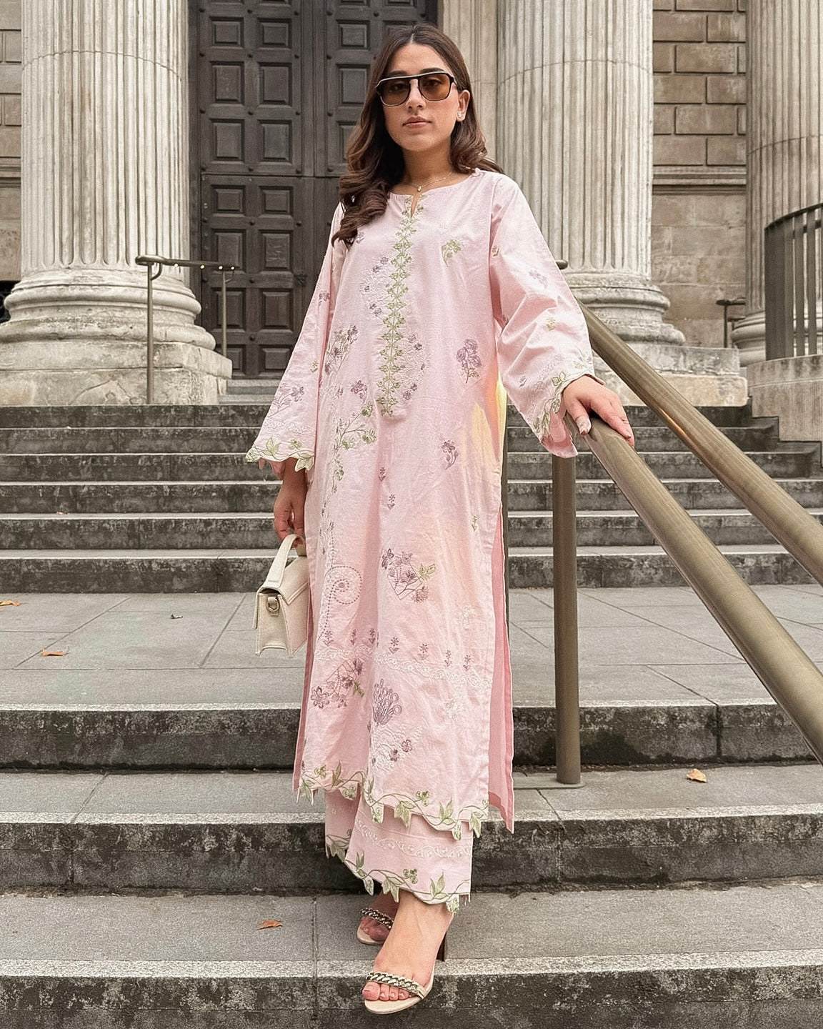 Zinnia - Pink Embroidered CO-ORD Set