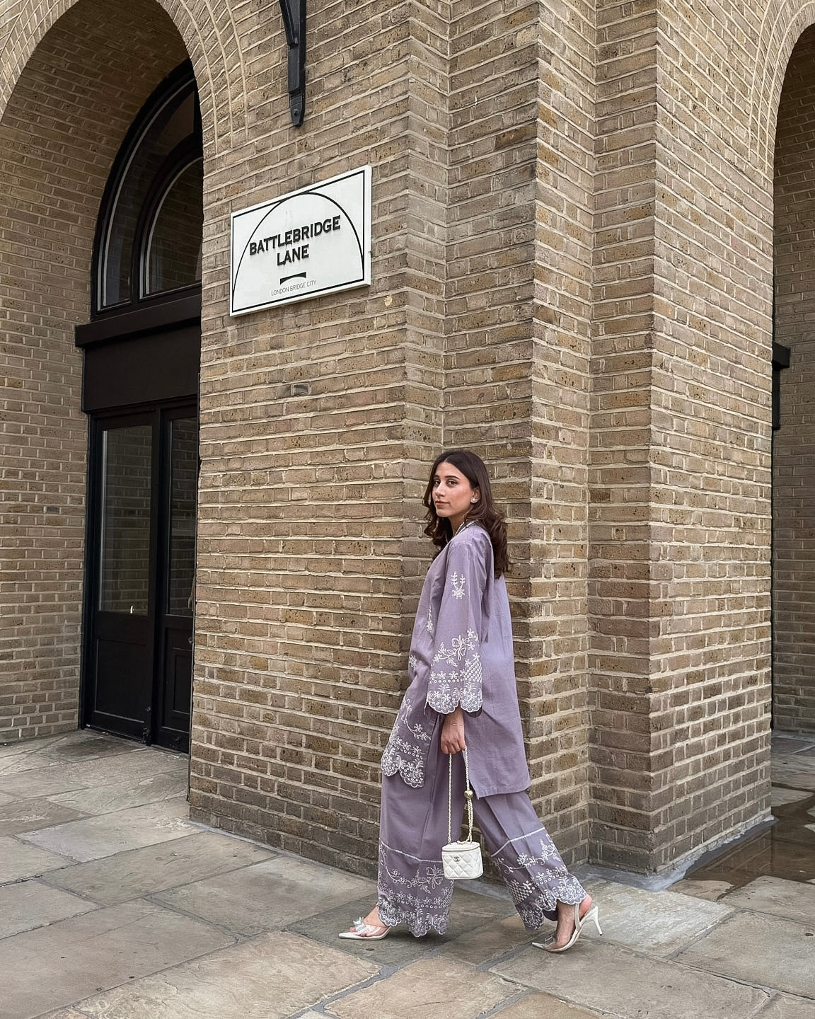 Muave Schiffli Embroidered CO-ORD Set