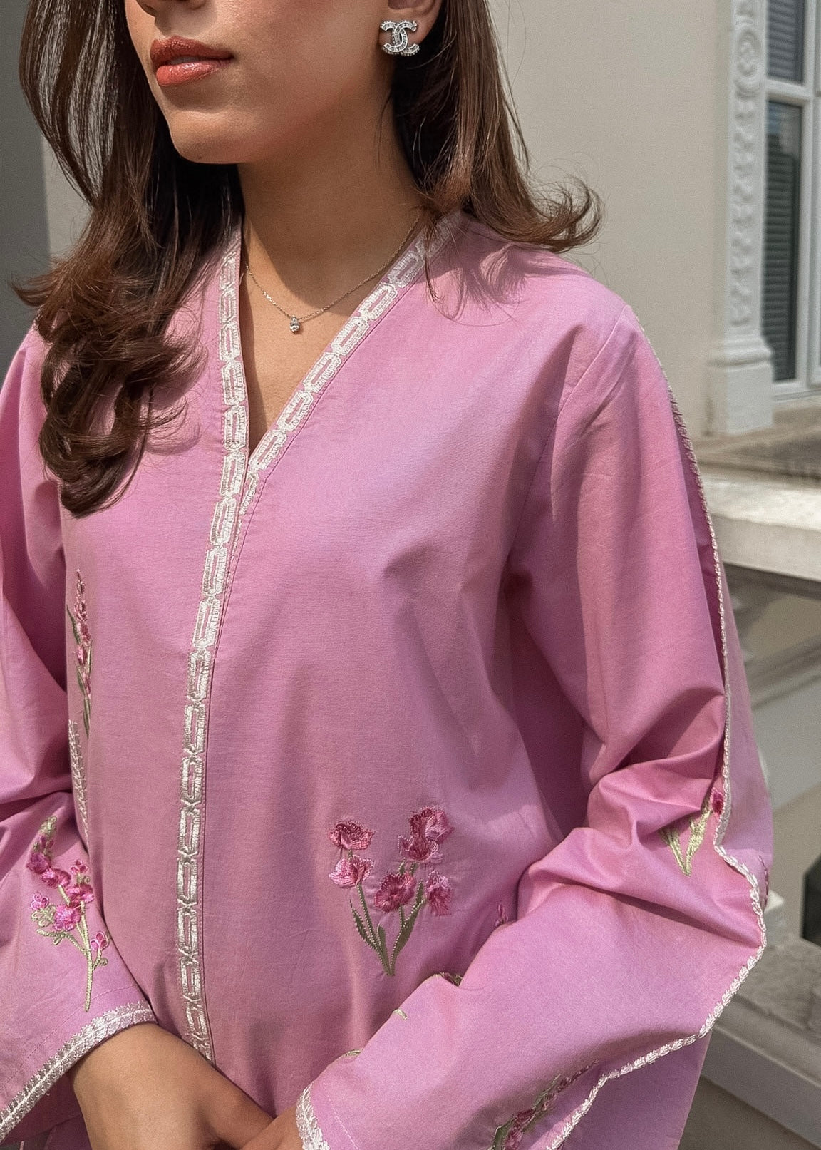 Botanica - Pink Embroidered Kurta