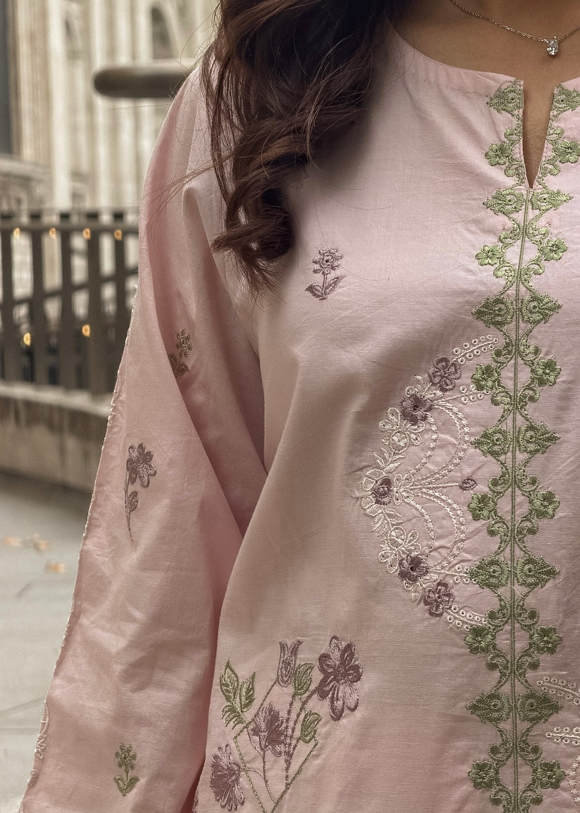Zinnia - Pink Embroidered CO-ORD Set