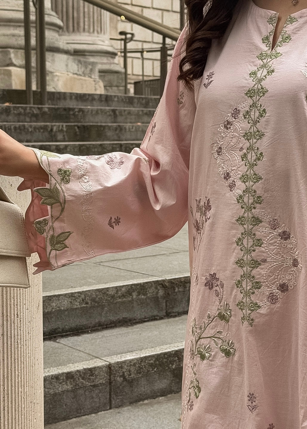 Zinnia - Pink Embroidered CO-ORD Set