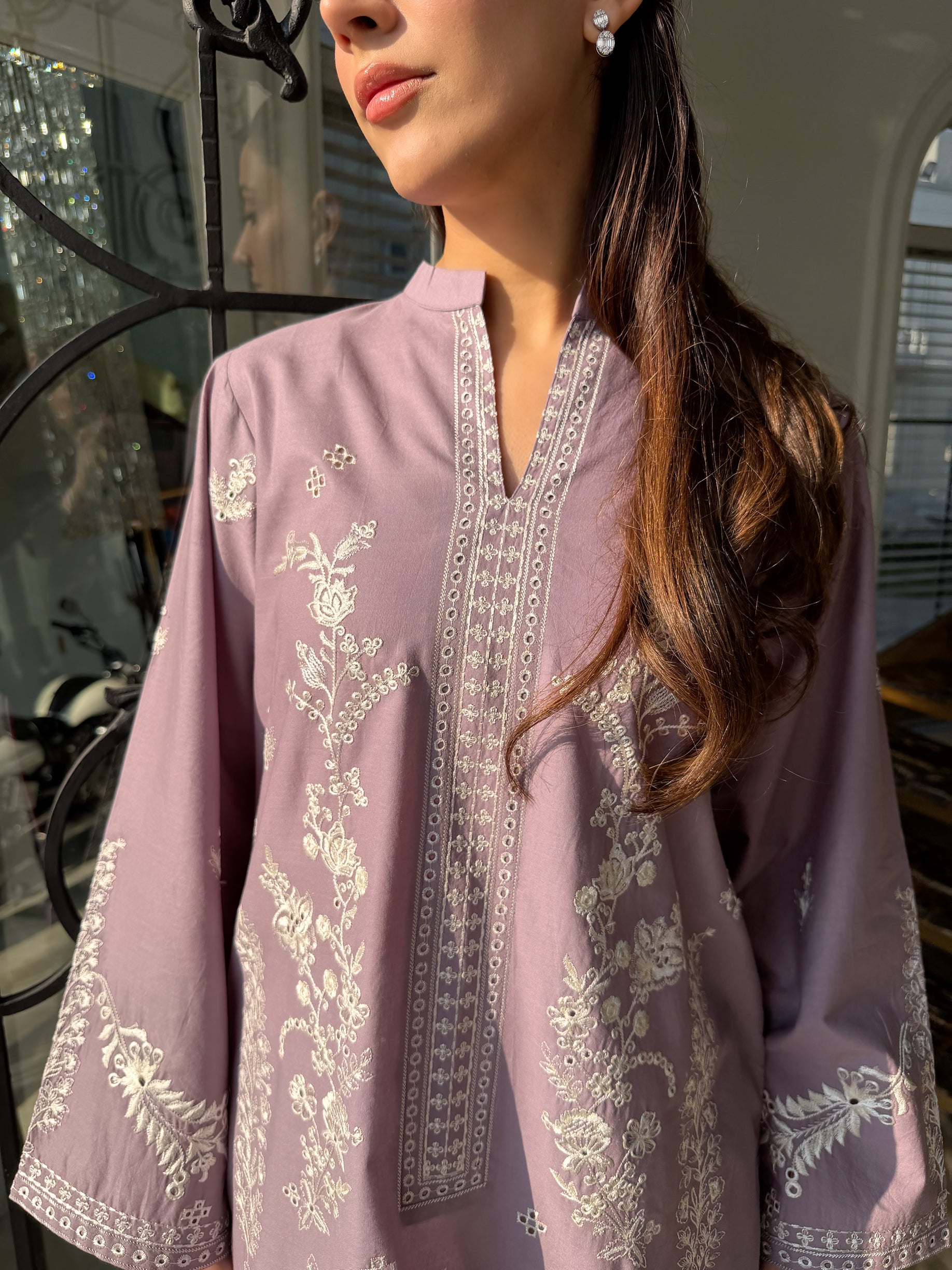 Mallow - Muave Embroidered Kurta