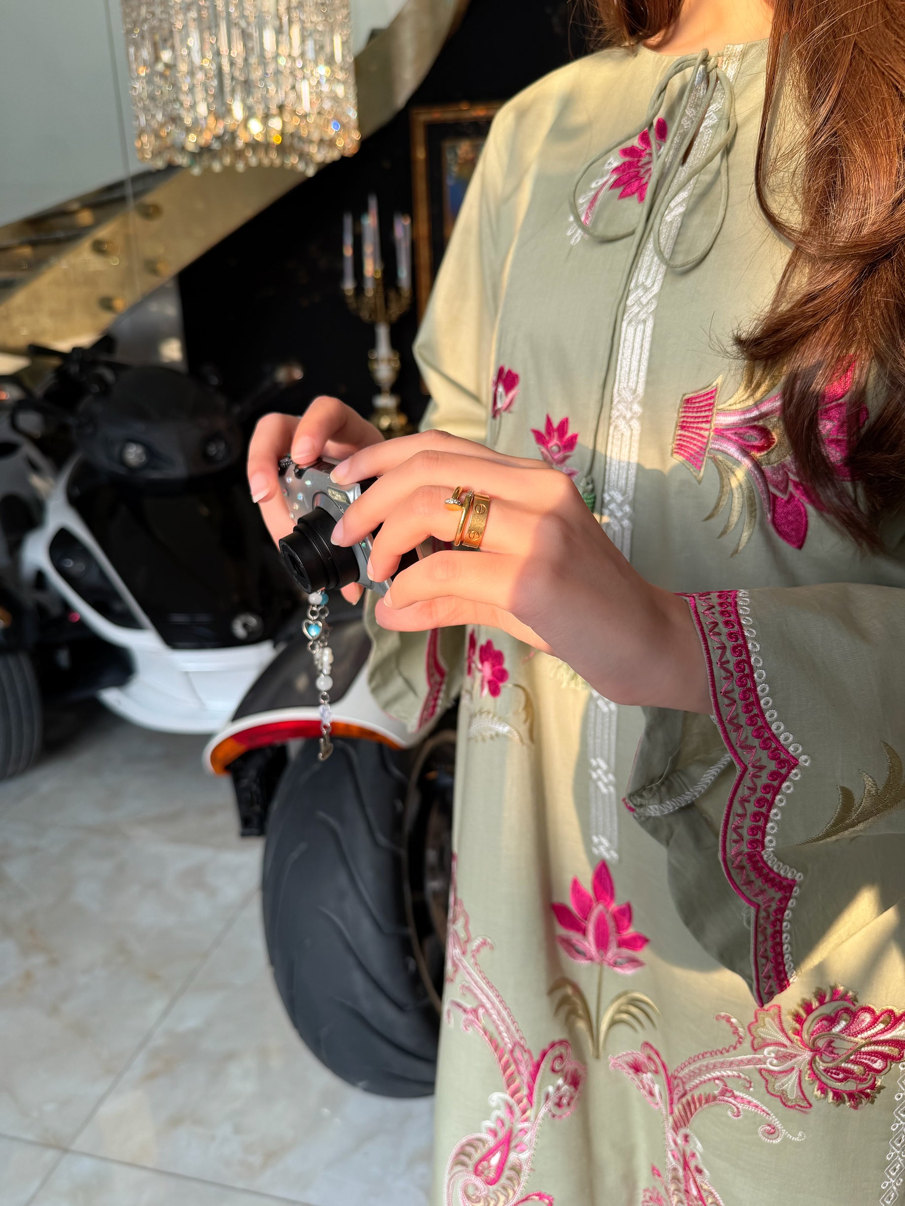 Oleandar - Sage Green Embroidered Kurta