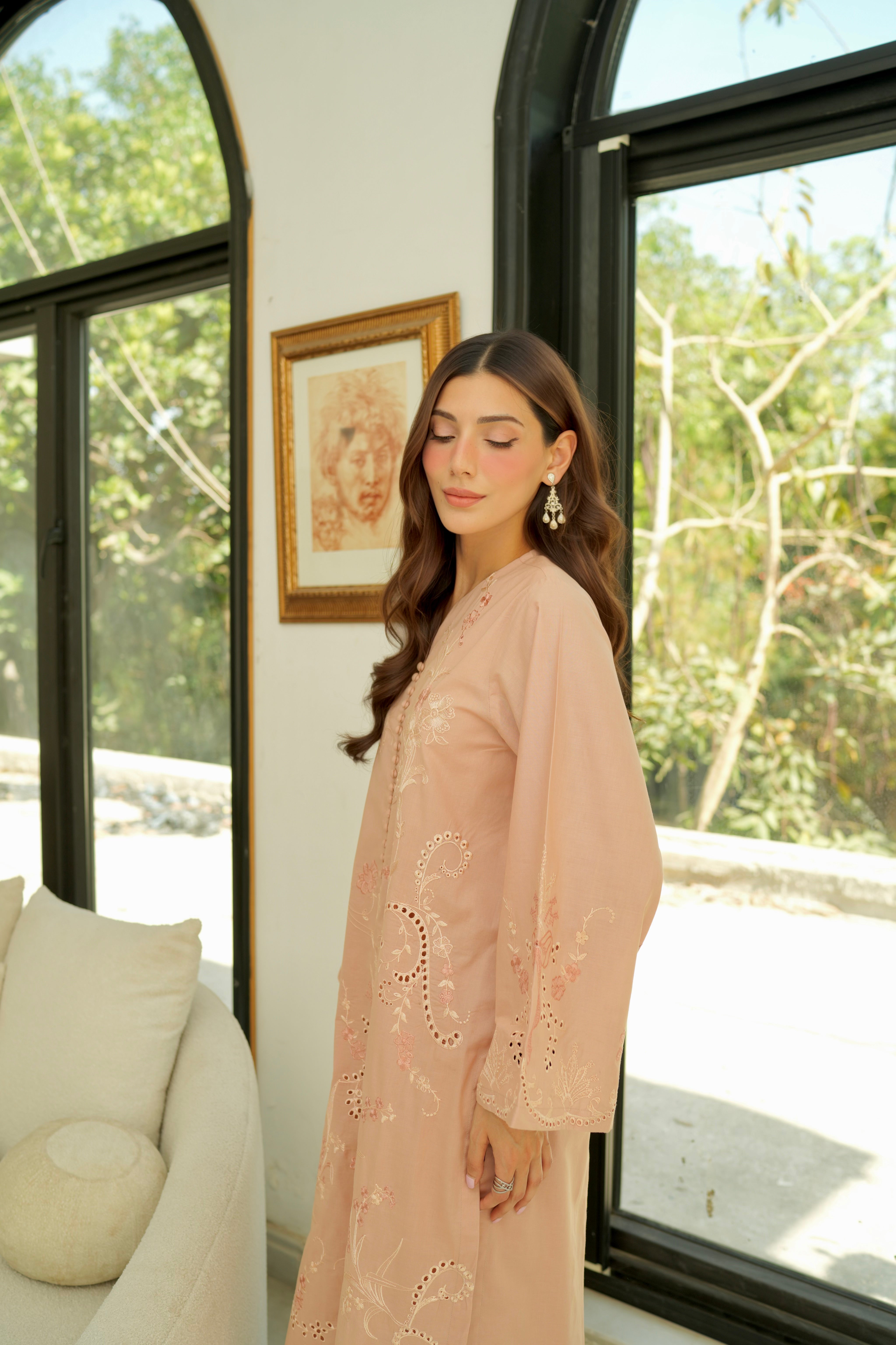 Mayil - Pink Schiffli CO-ORD Set