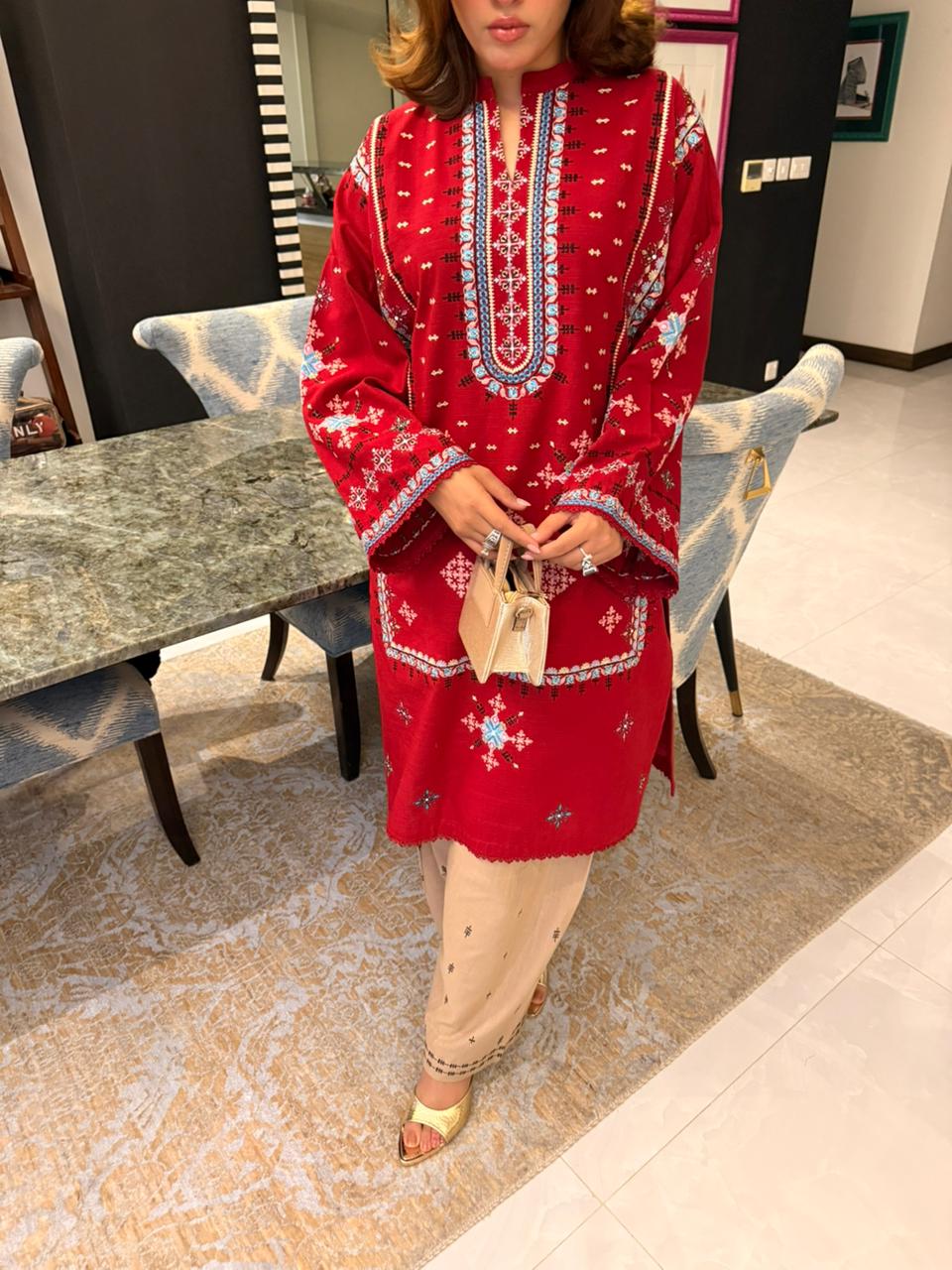 Gul-e-Sozan - Maroon Embroidered Suit