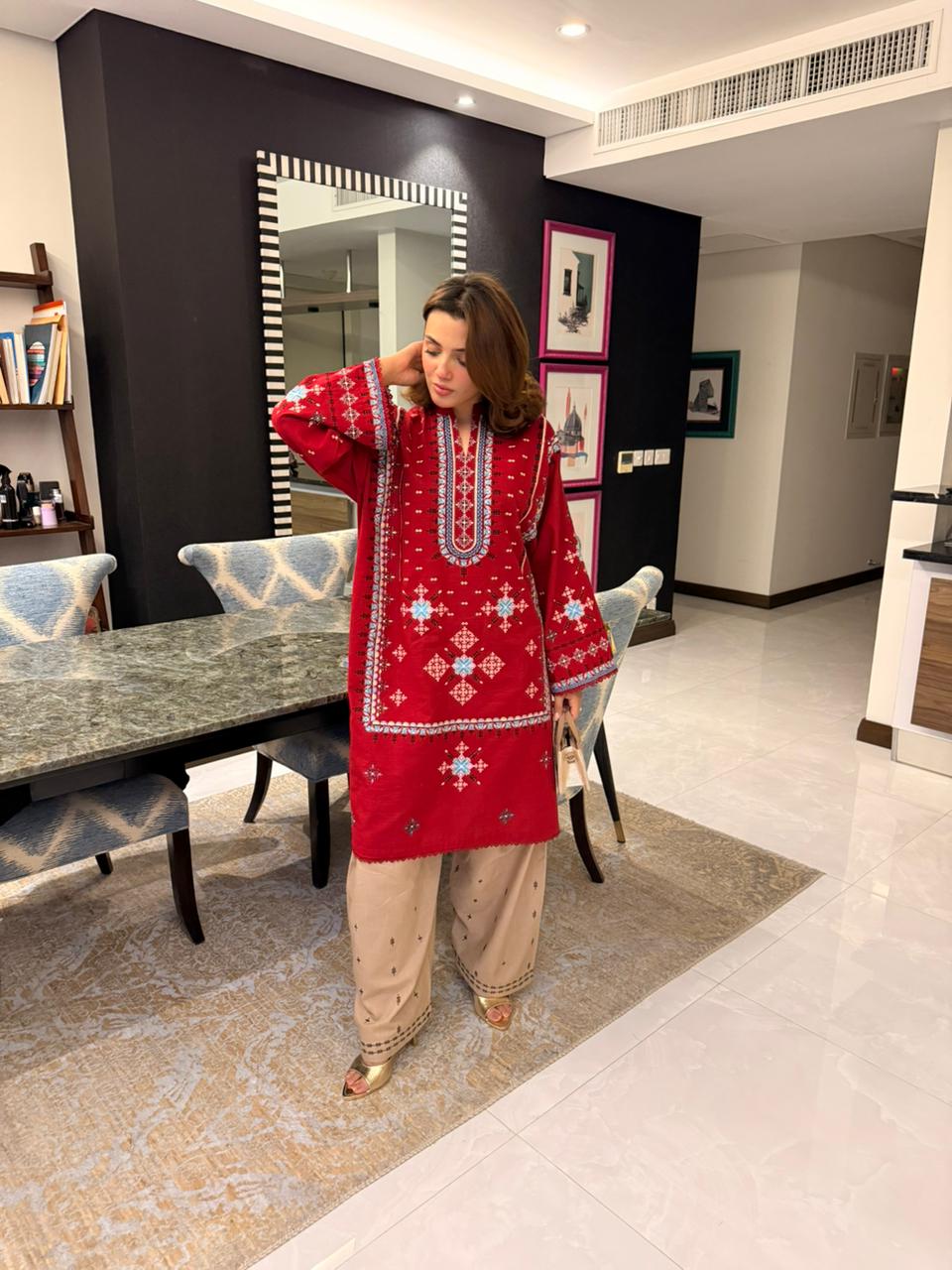 Gul-e-Sozan - Maroon Embroidered Suit