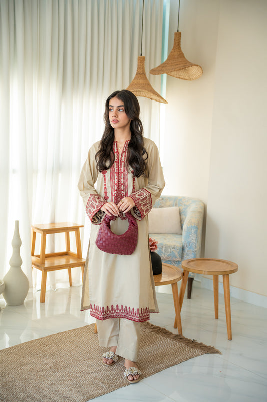 Sand Brown Kurta - Foxglove