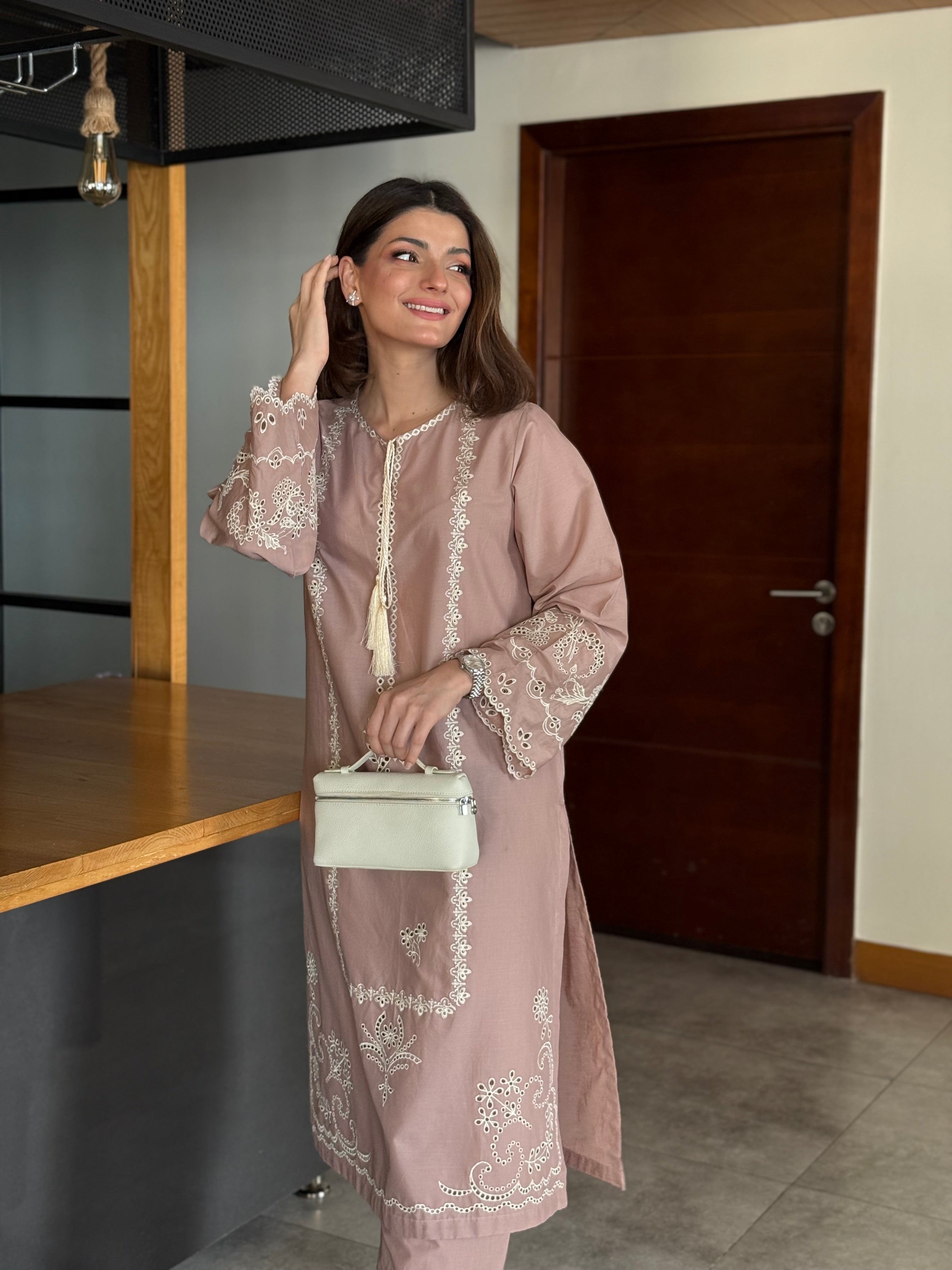 Blush Whisper - Pink Schiffli CO-ORD Set