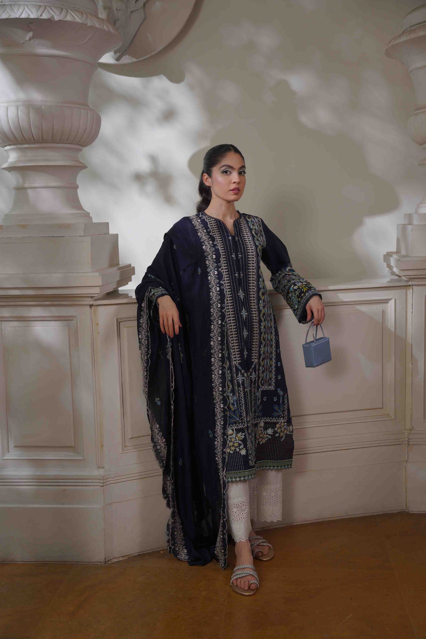 Bluebell Dupatta - NavyBlue