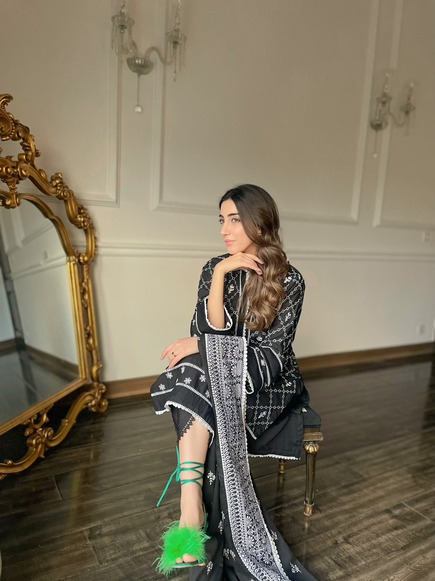 Black Embroidered; Co-SET